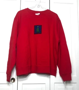 Hot Cotton By Marc Ware Women's M Red Sweatshirt - Christmas Tree - Picture 1 of 9
