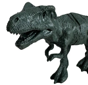 T-Rex Toy Dinosaur Tyrannosaurs Rex Figure Hard Plastic Green Back Striped Back - Picture 1 of 9