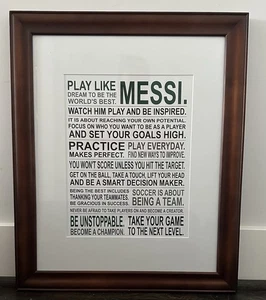 Messi 10 Druck Inspiration Zitat RAHMEN KUNST Junge Kind Schlafzimmer FUSSBALL DEKOR Poster - Bild 1 von 3
