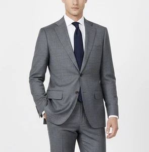 Canali Herren 100% Wolle Micro Nailhead Strukturiert Grau Blazer Jacke EU 48R / US 38R - Bild 1 von 21