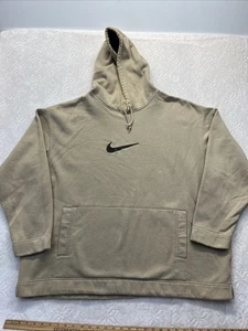 Nike Hoodie Herren XL beige bestickt braun Swoosh Pullover Sweatshirt - Bild 1 von 9