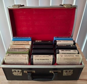 Vintage 8 Track Tapes Lot of 14 w/Case Elton John Simon Garfunkel Buddy Miles - Picture 1 of 9