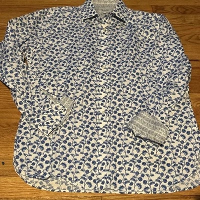 Camisa de vestir Ted Baker Endurance para hombre talla 16 34/35 puño abatible floral Foto 1 de 4