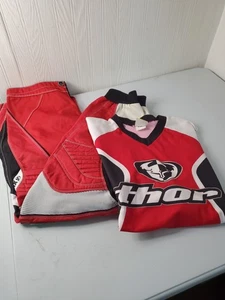 Camiseta y pantalón de motocross Thor talla L 36 moto de cross carreras ATV MX fase rojo negro - Imagen 1 de 21