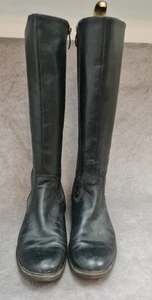Tamaris 2552627 Ladies Black Leather Zip Knee High Boots Size UK 6 EU 39 - Picture 1 of 9