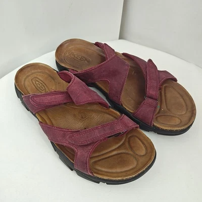 Sandalias Keen Sarasota Slide rojas de cuero ajustable para mujer talla 9,5 Foto 1 de 4