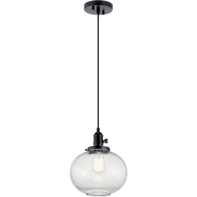 Kichler Lighting 43852BK Avery 1 灯黑色迷你吊坠吸顶灯 — 第 1/4 张图片