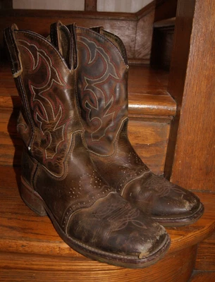 Double H DH3560 Men’s Jase Ice Roper Brown Leather Square Toe Western Boots 10EE - Image 1 of 4