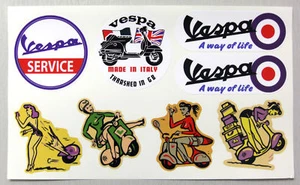 Adesivi Decal Vintage Stile Scooter Ideali Per Adattarsi Alla Classica Vespa - Picture 1 of 1