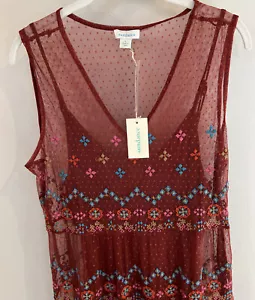 NWT Sundance Catalog Rust Embroidered “Sunset City Dress” Size L $198 - Picture 1 of 6