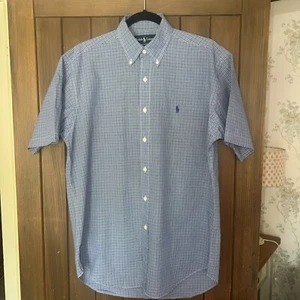 Polo Ralph Lauren camicia uomo Blake manica corta blu a quadri taglia small❤️ - Foto 1 di 5