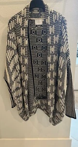 Lush Cardigan Size S/M Tan And Black Open Front - Picture 1 of 6