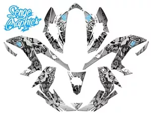 All Years KFX 450R ZANY White Senge Graphics Kit Compatible with Kawasaki - Picture 1 of 7