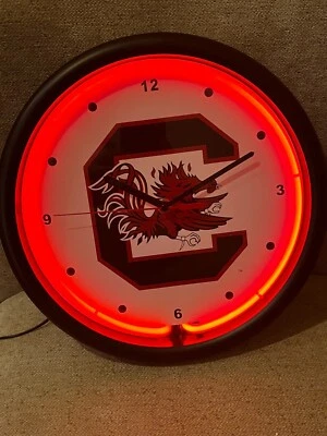 Reloj de neón South Carolina Gamecocks Mancave (12") NUEVO EN CAJA Foto 1 de 3