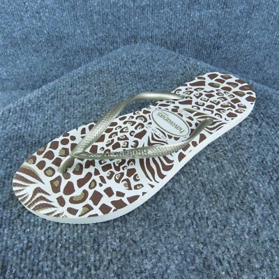 Sandalias chanclas havaianas delgadas para hombre talla 9 medianas plateadas sintéticas sin cordones Foto 1 de 4