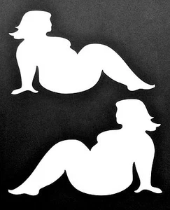 NEW FAT TRUCKER GIRLS MUDFLAP BBW DECAL STICKER FOR FORD CHEVY DODGE HONDA MAZDA - Picture 1 of 5