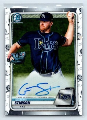 Graeme Stinson 2020 Bowman Draft Chrome Auto A #BDC-116 Tampa Bay Rays - Image 1 of 2