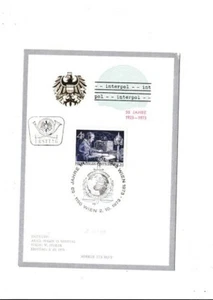 TARJETA DEL 50 ANIVERSARIO DE LA POLICÍA AUSTRIA INTERPOL VINO 1973 FIRMADA A LIEBE - Imagen 1 de 2