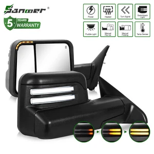 Power Heated Tow Mirrors for 2009-2018 Dodge Ram 1500 2500 3500 LED Switchback - Picture 1 of 9