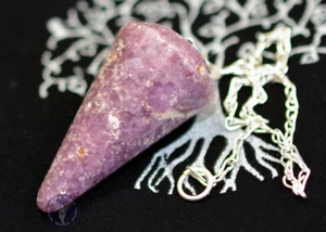 Lepidolite Crystal Pendulum Seven-Sided Dowsing for Divination, Psychic Readings - Picture 1 of 2