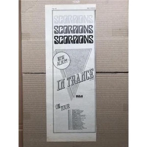 SCORPIONS IN TRANCE / TOUR MEMORABILIA Original Musik Presse Werbung von 1975/6 w - Bild 1 von 1