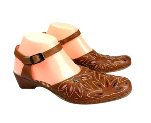 Pikolinos Leather Laser Cut Sling Back Wedge Sandals Shoes Women's 9.5 - 10 - Picture 1 of 12