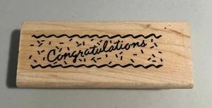 Congratulations Confetti Rubber Stamp 3" - Picture 1 of 2
