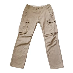 Levis Cargo Pants Mens 31x32 Beige Khaki Loose Straight Pants Cotton Act 34x28.5 - Picture 1 of 16