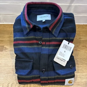 Carhartt Shirt Size S Oregon Starco Stripe Black/ Blue New Labels - Picture 1 of 15