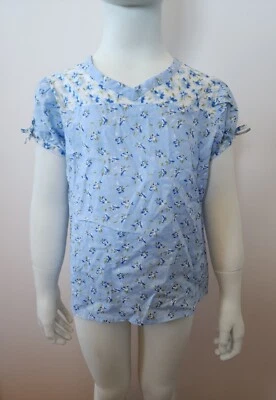 Mary-Kate And Ashley Girls Blue Floral Short Sleeve Top Size 4 NOS 2004 Y2K - Image 1 of 4