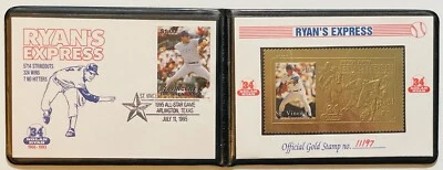 ST VINCENT RYAN'S EXPRESS 23kt GOLD STAMP + FDC IN WALLET MNH 1995 ALL-STAR - Image 1 of 4