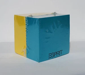 Vintage ESPRIT Schreibwaren Papier Notizen Würfel Türkis Blau & Gelb - Neu Verpackt - Bild 1 von 5