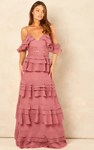 True Decadence Womens Pink Maxi Dress RRP £120 - Picture 1 of 18