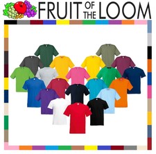 Fruit of the Loom Cotton Plain Blank Men's Women's Original Tshirt T-Shirt NEW