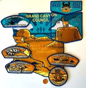 BOY SCOUT BSA GRAND CANYON OA 432 494 2023 JAMBOREE 8 PARCHES DELEGADO JSP ARIZONA - Imagen 1 de 2