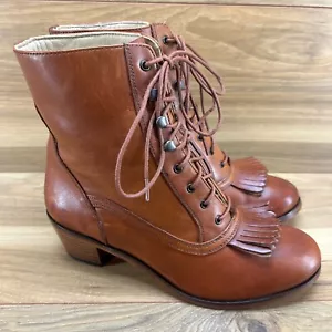Wolverine 1000 Mile Womens Boots Size 7 B Nesbit Kiltie Heeled Lace Up Booties - Picture 1 of 11