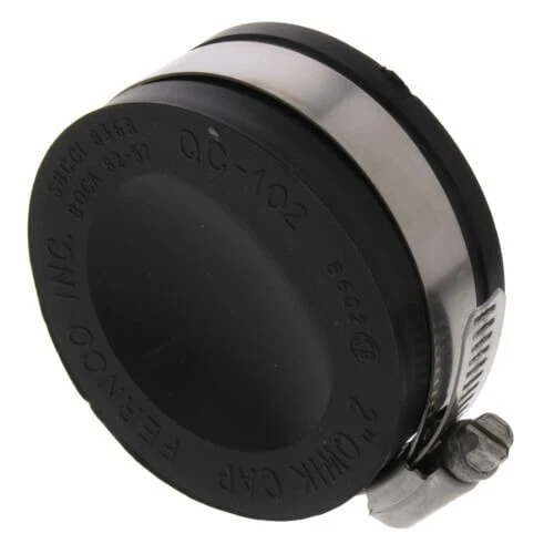 (3 Pcs) 2" Fernco Quick Cap Rubber End Cap QC-102 Easy Installation Flexible PVC