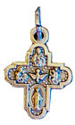 Petite croix catholique 4 voies avec Saint-Esprit médaille ton argent