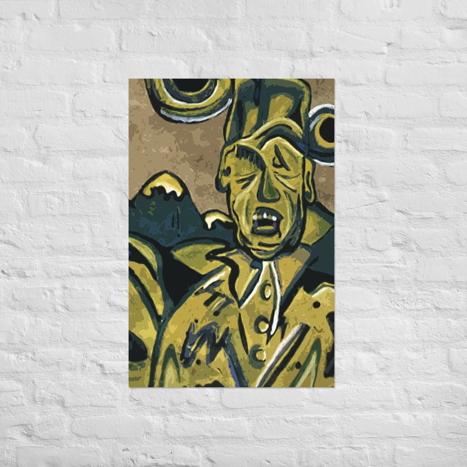 Abstract Expressionism Poster, Figure Pastel Abstract Wall Art, Artwork - Image 1 of 1