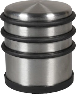 Heavy Weighted Metal Round Door Stop Rubber Base Bumper Stopper Protector 0.8kg - Picture 1 of 6