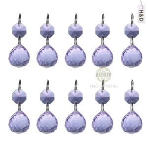 10 Purple Cut Hanging Crystal Ball Prism Feng Shui Chandelier Drops Pendant 20mm - Picture 1 of 3