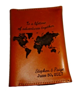Stephen Paige Personalized Wallet Leather 6x4" Lifetime of Adventures Bifold - Picture 1 of 4