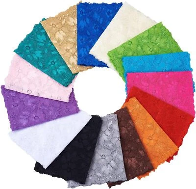 Cord Lace Glitter Floral Material Embroidery Bridal Dress Craft Fabric 58" Meter - Image 1 of 4