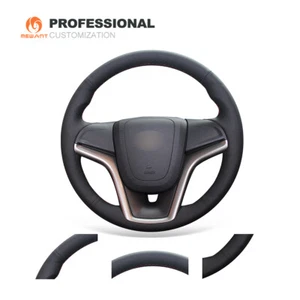 Cubierta de volante de cuero para coche negro hágalo usted mismo para Chevrolet Malibu 2011-2014 voltios - Imagen 1 de 9