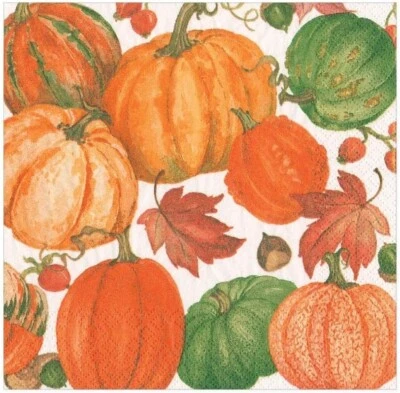 Servilletas de almuerzo de papel Caspari, campo de calabaza - 2 paquetes (16550L) Foto 1 de 4