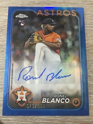 Ronel Blanco RC 071/150 [Blue Refractor Auto] 2024 Topps Chrome Update #AC-ROBL - Image 1 of 3