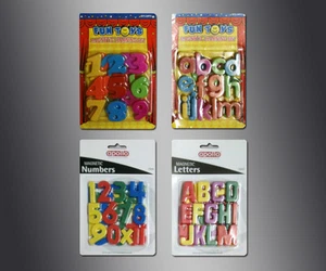FRIDGE MAGNETIC NUMBERS & ALPHABET LETTERS KIDS CHILDREN LEARNING SET 26 PIECES - Picture 1 of 9