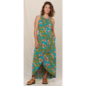 Toad&Co Sunkissed Maxikleid türkis pfirsich Blumen mittel Reise Urlaub - Bild 1 von 12