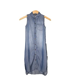 Vestido vaquero cambray con botones sin mangas para niñas talla 10 - Imagen 1 de 7