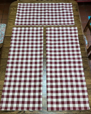 Red & White Checked Valance and Curtain Set  - Image 1 of 4